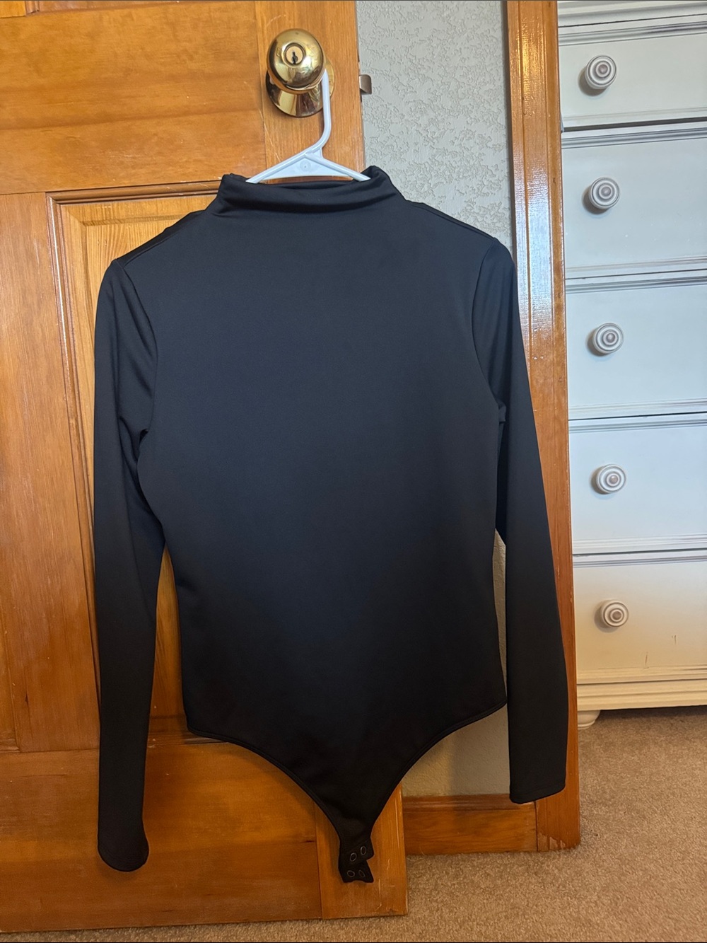 Express Black Long Sleeve Mock Neck Bodysuit
